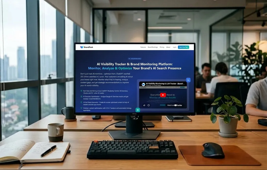 BrandPeek AI visibility monitoring dashboard